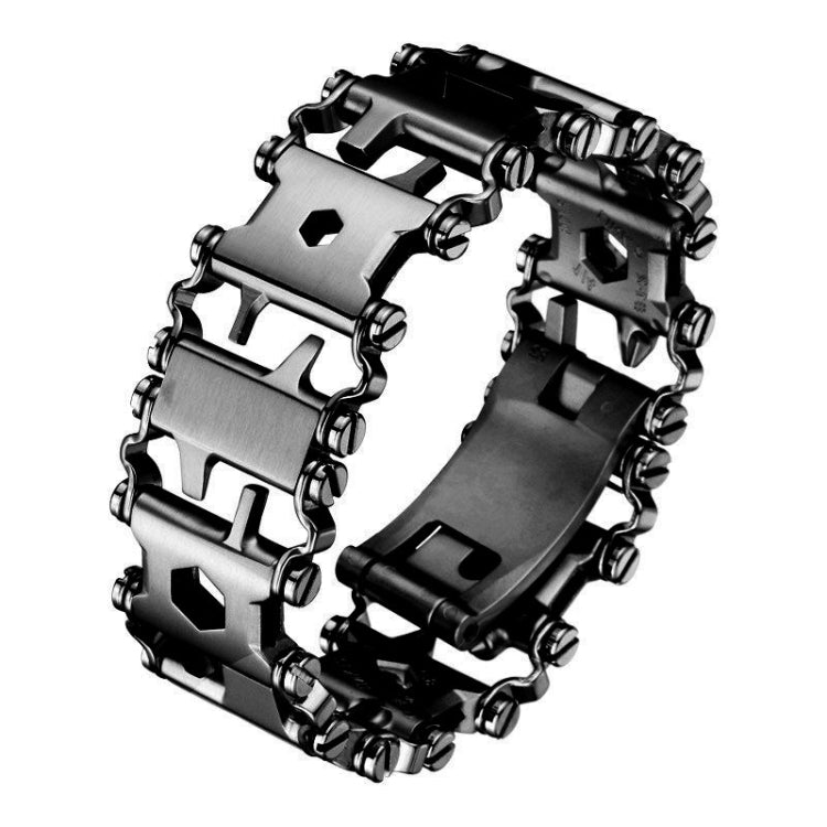 Multifunctional Stainless Steel Outdoor Survive Tool Bracelet for Men(Wide Black) - Emergency Tools by PMC TechLife | Online Shopping South Africa | PMC TechLife | Buy Now Pay Later Mobicred
