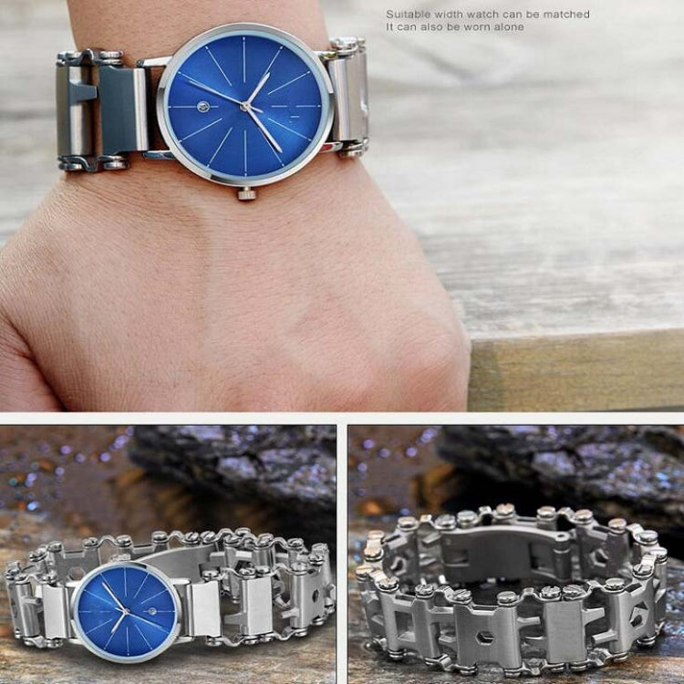 Multifunctional Stainless Steel Outdoor Survive Tool Bracelet for Men(Wide Black) - Emergency Tools by PMC TechLife | Online Shopping South Africa | PMC TechLife | Buy Now Pay Later Mobicred