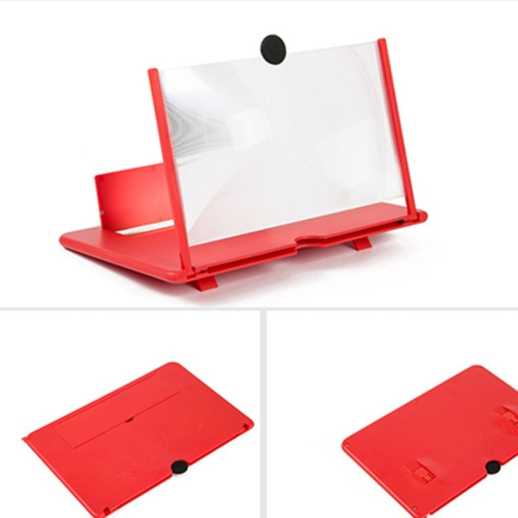 Pull-out Mobile Phone Screen Magnifier 3D Video Desktop Mobile Phone Holder, Size:10 inch(Red) - free shipping - PMC TechLife - Order now!