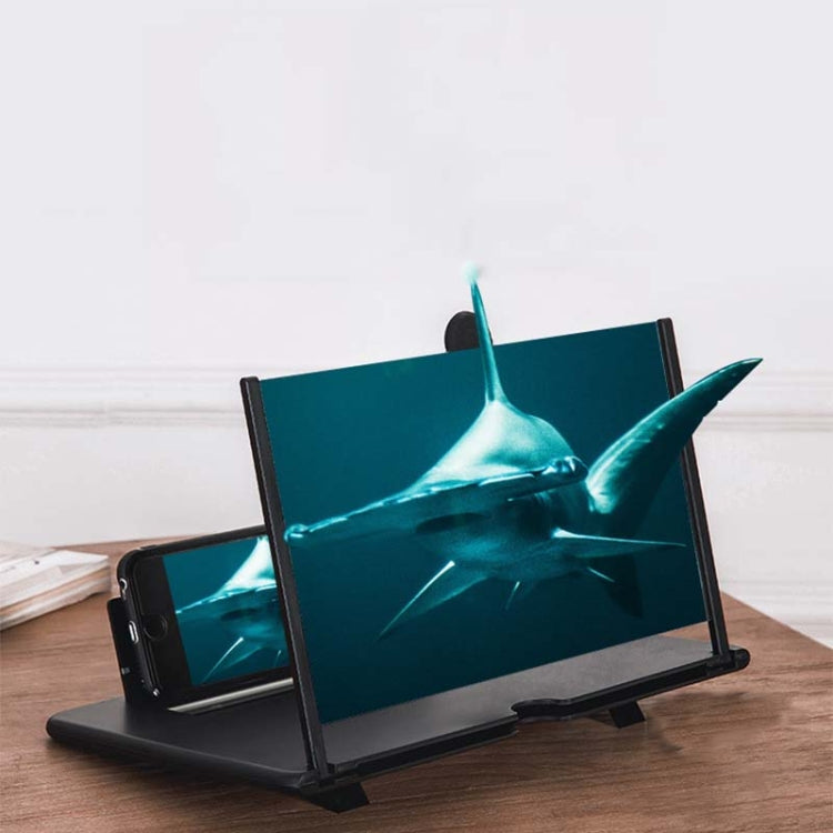 Pull-out Mobile Phone Screen Magnifier 3D Video Desktop Mobile Phone Holder, Size:12 inch(Black) - Screen Magnifier by PMC TechLife | Online Shopping South Africa | PMC TechLife