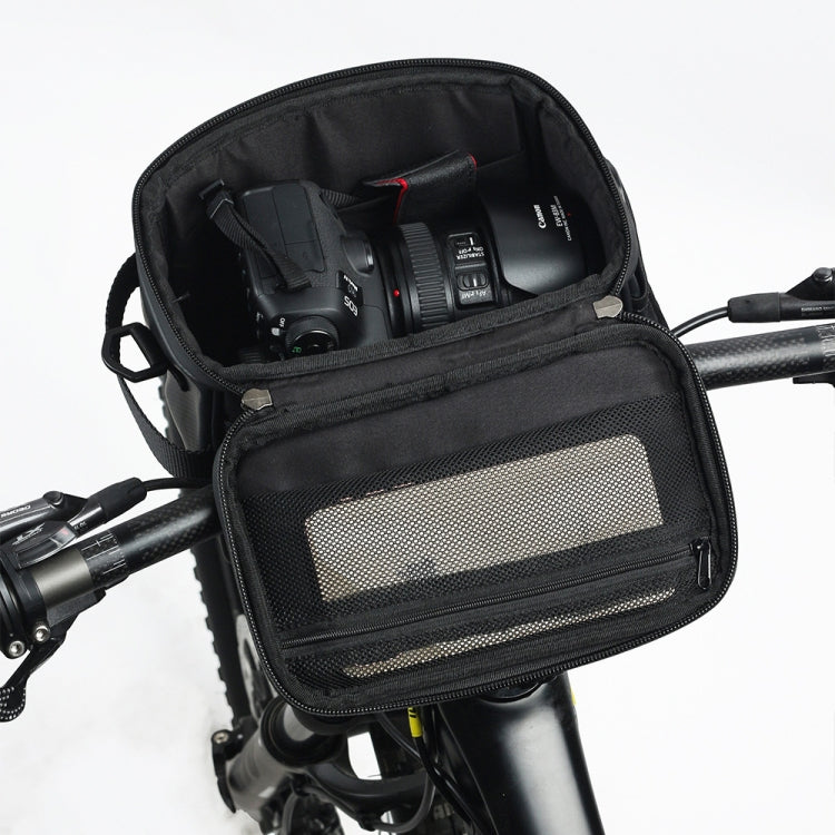 Rhinowalk Bicycle Front Handle Bag Camera Bag Waterproof 7.5 inch Large Touch Screen Navigation Mobile Phone Bag Bicycle Bag(Carbon Fiber Black Green) - free shipping - PMC TechLife - Order now!