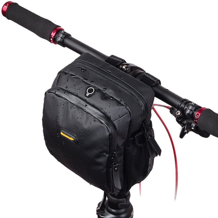 Rhinowalk Bicycle Front Bag Waterproof Handlebar Bag Folding Bike Front Bag Large Capacity Riding Bag(Matt Black) - Bicycle Bags by Rhinowalk | Online Shopping South Africa | PMC TechLife | Buy Now Pay Later Mobicred