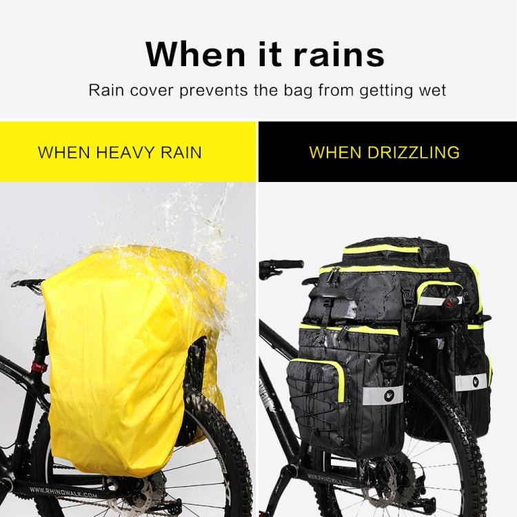 Rhinowalk Three-in-one Multifunctional Bicycle Rear Shelf Pannier Waterproof Long-distance Equipment(Full Black) - free shipping - PMC TechLife - Order now!