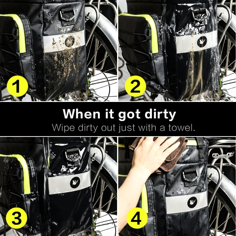 Rhinowalk Three-in-one Multifunctional Bicycle Rear Shelf Pannier Waterproof Long-distance Equipment(Black Green) - free shipping - PMC TechLife - Order now!