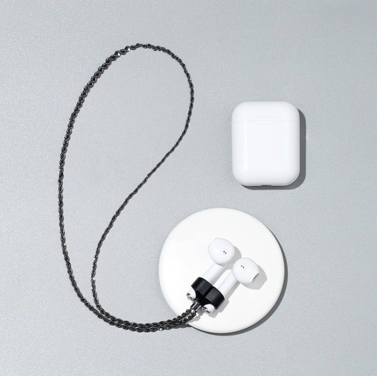 AIRPODS Wireless Headset Anti-lost Chain Strong Magnetic Sleeve Titanium Steel Stainless Steel Color Retention Anti-lost Necklace(Black Gold) - Anti-lost & Holder by PMC TechLife | Online Shopping South Africa | PMC TechLife
