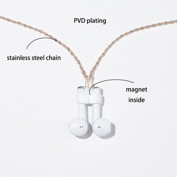 AIRPODS Wireless Headset Anti-lost Chain Strong Magnetic Sleeve Titanium Steel Stainless Steel Color Retention Anti-lost Necklace(Steel Color) - Anti-lost & Holder by PMC TechLife | Online Shopping South Africa | PMC TechLife