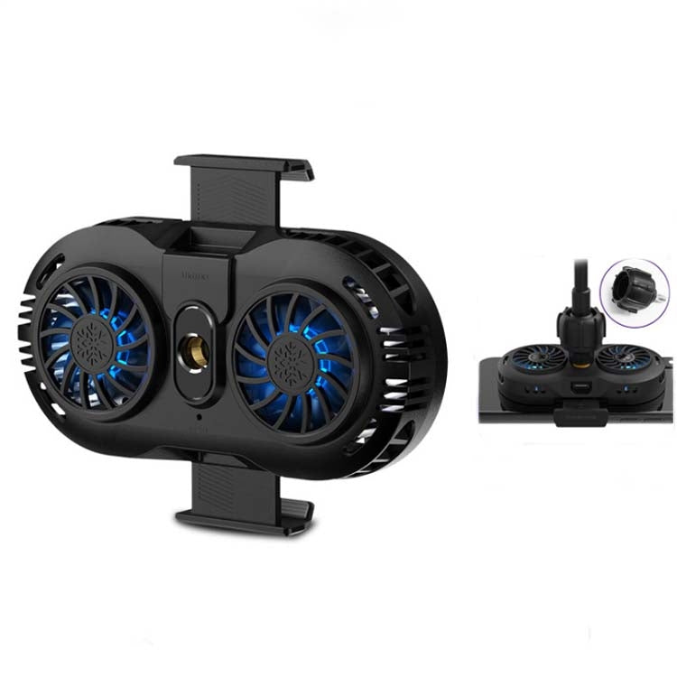 AH-102 Type-C / USB-C + USB Interface Dual Cooling And Fast Cooling Mobile Phone Radiator for 4-6.5 inch Mobile Phones, Power Cable Length: 1.5m(Black) - Cooling Fan Radiator by PMC TechLife | Online Shopping South Africa | PMC TechLife