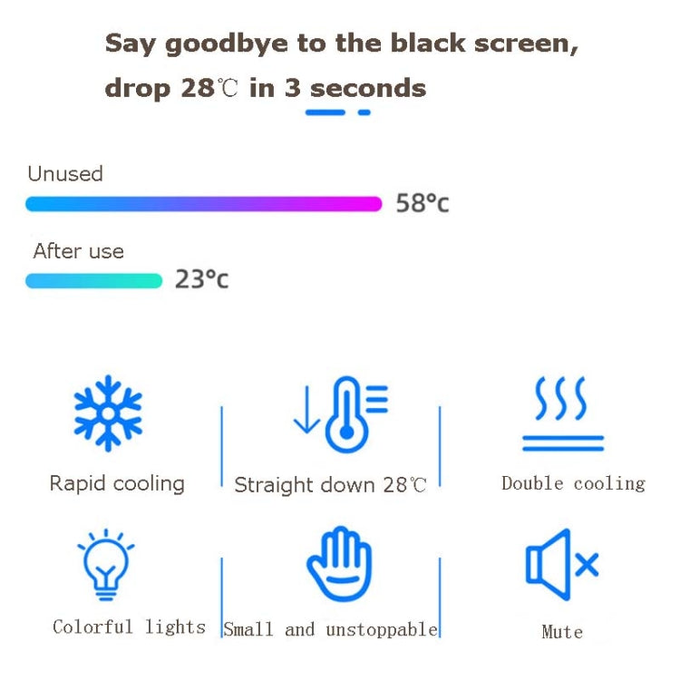 AH-102 Type-C / USB-C + USB Interface Dual Cooling And Fast Cooling Mobile Phone Radiator for 4-6.5 inch Mobile Phones, Power Cable Length: 1.5m(Black) - Cooling Fan Radiator by PMC TechLife | Online Shopping South Africa | PMC TechLife