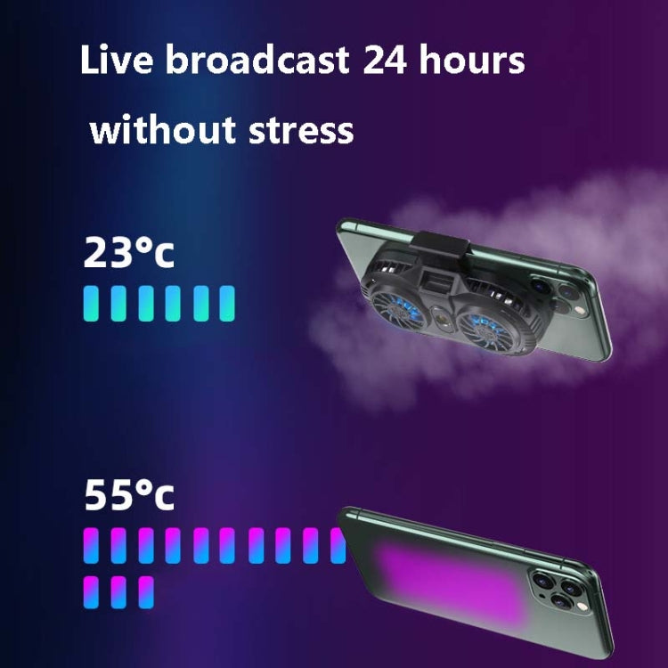 AH-102 Type-C / USB-C + USB Interface Dual Cooling And Fast Cooling Mobile Phone Radiator for 4-6.5 inch Mobile Phones, Power Cable Length: 1.5m(Black) - Cooling Fan Radiator by PMC TechLife | Online Shopping South Africa | PMC TechLife
