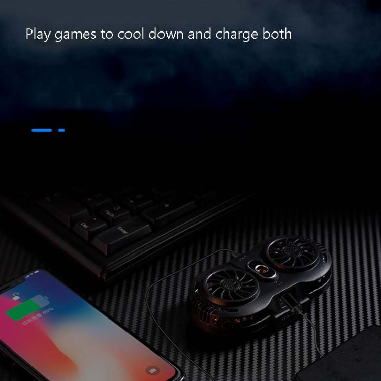 AH-102 Type-C / USB-C + USB Interface Dual Cooling And Fast Cooling Mobile Phone Radiator for 4-6.5 inch Mobile Phones, Power Cable Length: 1.5m(Black) - Cooling Fan Radiator by PMC Jewellery | Online Shopping South Africa | PMC Jewellery