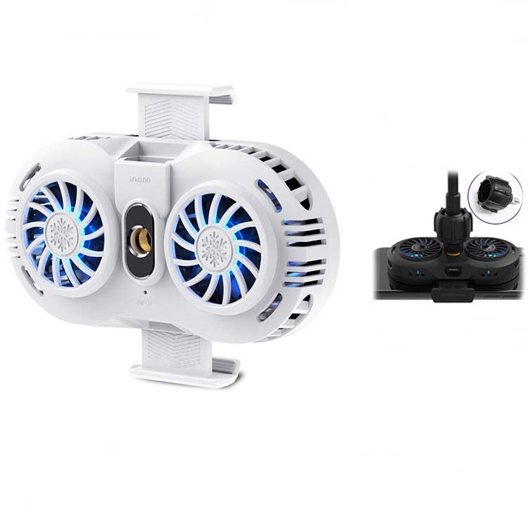 AH-102 Type-C / USB-C + USB Interface Dual Cooling And Fast Cooling Mobile Phone Radiator for 4-6.5 inch Mobile Phones, Power Cable Length: 1.5m( White) - Cooling Fan Radiator by PMC TechLife | Online Shopping South Africa | PMC TechLife | Buy Now Pay Later Mobicred