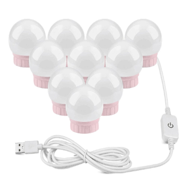 10  LEDs Mirror Front Light Dimmable Makeup Mirror USB Touch Control Light - free shipping - PMC TechLife - Order now!