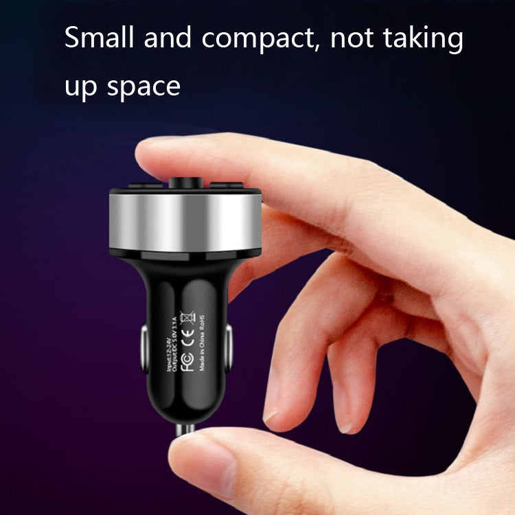 Halo Car MP3 Bluetooth Player Car Charger Car FM Transmitter 3.1A Car Charger(Snow Silver) - Car Charger by PMC TechLife | Online Shopping South Africa | PMC TechLife