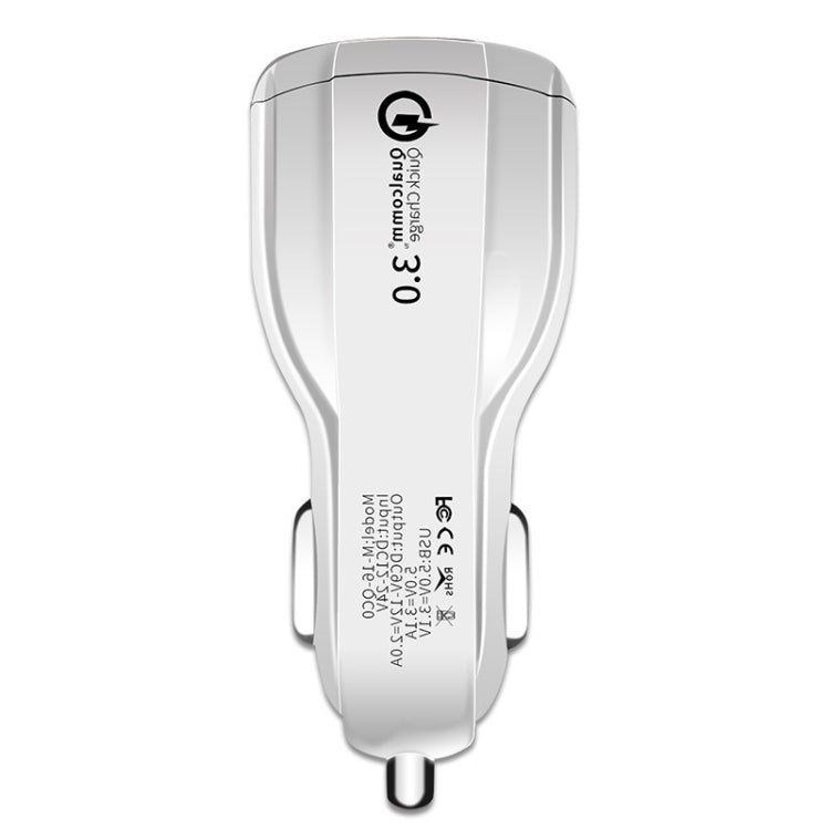 2 PCS QC3.0+3.1A Car Charger Dual USB 6A Halo Wine Bottle Fast Charge Car Charger(Classic White) - Car Charger by PMC Jewellery | Online Shopping South Africa | PMC Jewellery