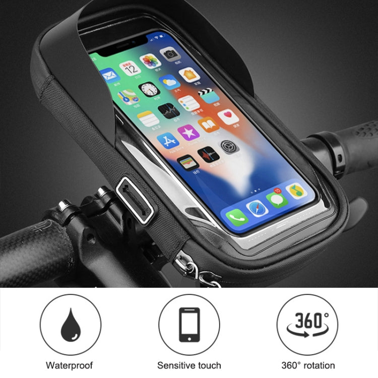 Mountain Bike Card Holder Touch Screen Mobile Phone Holder Motorcycle Electric Vehicle Waterproof Navigation Bracket Shade Mobile Phone Holder, Style:Handlebars(Black) - free shipping - PMC TechLife - Order now!