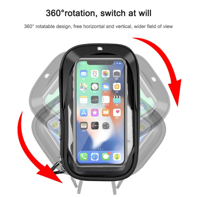 Mountain Bike Card Holder Touch Screen Mobile Phone Holder Motorcycle Electric Vehicle Waterproof Navigation Bracket Shade Mobile Phone Holder, Style:Handlebars(Black) - free shipping - PMC TechLife - Order now!