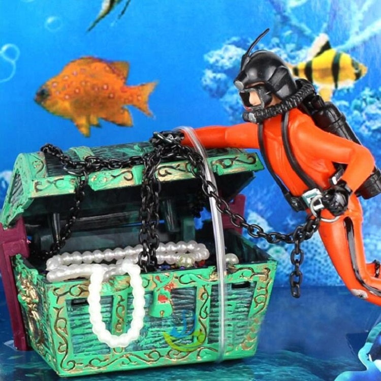 Pneumatic Fish Tank Decoration Diver Treasure Hunt Frogman Aquarium Fish Tank Landscape(Orange) - Fish Tank Decoration by PMC TechLife | Online Shopping South Africa | PMC TechLife | Buy Now Pay Later Mobicred