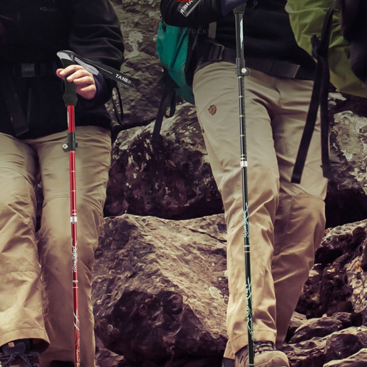 TANERDD TR-D0001 Trekking Poles Aluminum Alloy Folding Outdoor Handrails Trekking Walking Sticks(Short Model (Black)) - Folding Crutch by PMC TechLife | Online Shopping South Africa | PMC TechLife | Buy Now Pay Later Mobicred