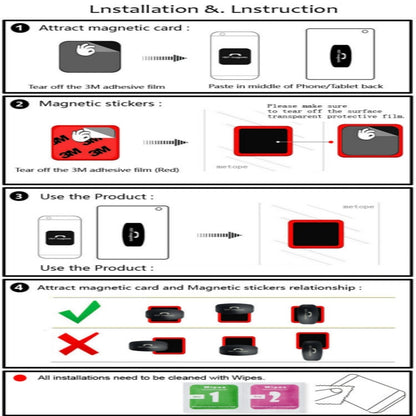 Wall-mounted iPad Magnetic Adsorption Universal Sticker Mobile Phone Wall Bracket(Red A) - Hand-Sticking Bracket by PMC Jewellery | Online Shopping South Africa | PMC Jewellery