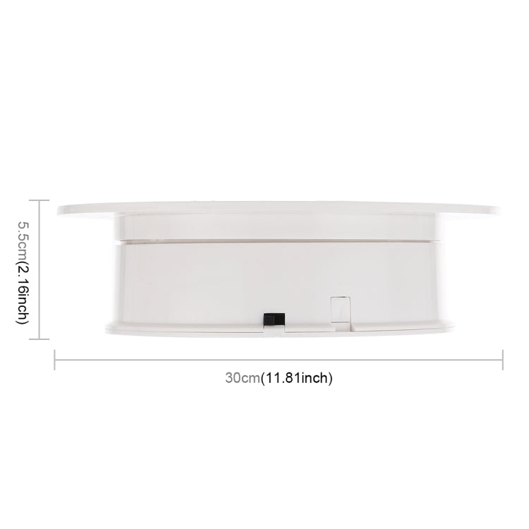 30cm 360 Degree Electric Rotating Turntable Display Stand Video Shooting Props Turntable for Photography, Load 4kg(White + Black) -  by PMC TechLife | Online Shopping South Africa | PMC TechLife