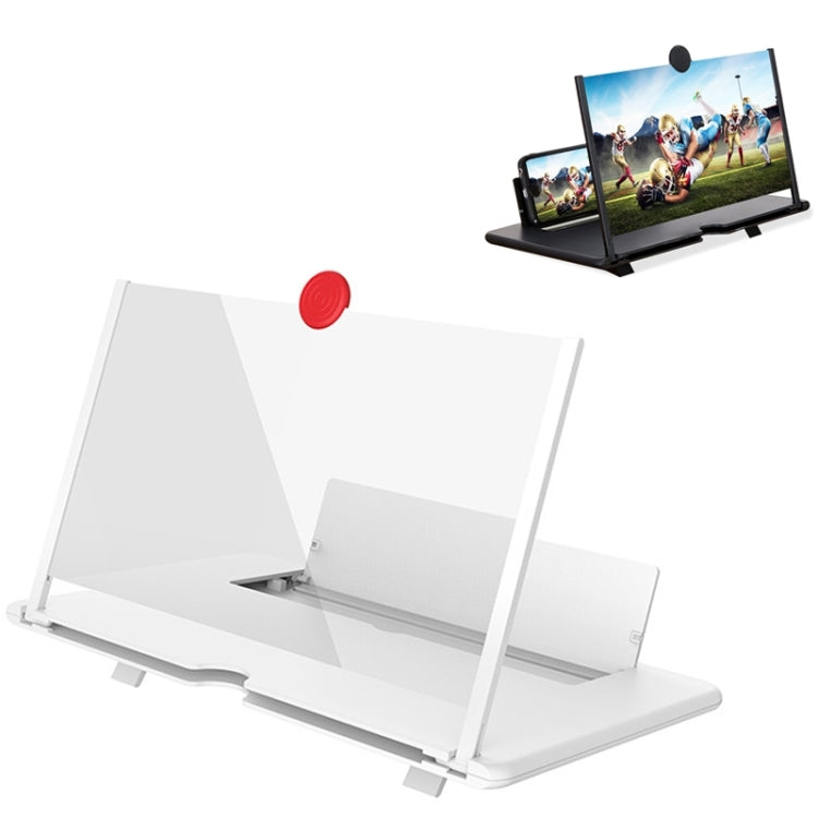12 inch Pull-out Typed Ultra-clear 3D Mobile Phone Screen Stretching Bracket Amplifier(White) - Screen Magnifier by PMC TechLife | Online Shopping South Africa | PMC TechLife
