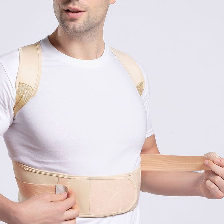 Male Female Adjustable Magnetic Posture Corrector Corset Back Men Brace Back Shoulder Belt Lumbar Support Straight, Size:M (Skin Color) - Corrector by PMC Jewellery | Online Shopping South Africa | PMC Jewellery