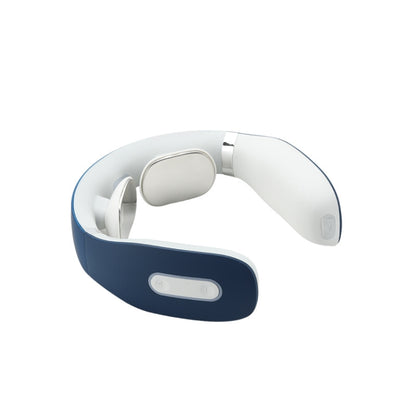 Neck Protector Intelligent Wireless Meridian Electric Physiotherapy Pulse Shoulder and Neck Massager, Style:English Voice Broadcast(Classic Blue) - Massage & Relaxation by PMC Jewellery | Online Shopping South Africa | PMC Jewellery