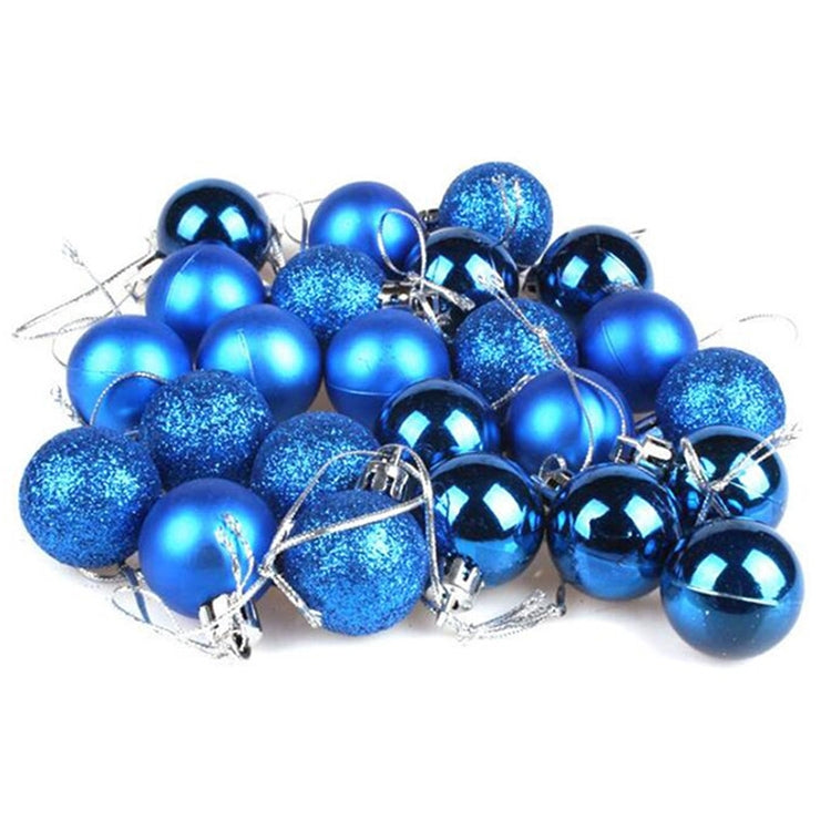 1 Box 3cm Home Christmas Tree Decor Ball Bauble Hanging Xmas Party Ornament Decorations(blue) - Ornaments by PMC Jewellery | Online Shopping South Africa | PMC Jewellery