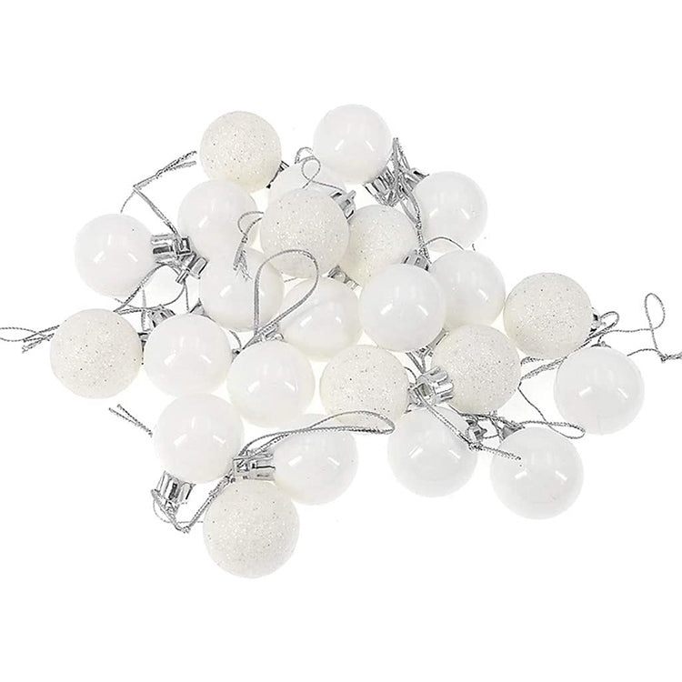 1 Box 3cm Home Christmas Tree Decor Ball Bauble Hanging Xmas Party Ornament Decorations(white) - Ornaments by PMC Jewellery | Online Shopping South Africa | PMC Jewellery