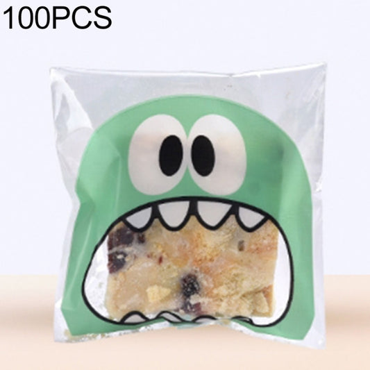 100 PCS Cute Big Teech Mouth Monster Plastic Bag Wedding Birthday Cookie Candy Gift OPP Packaging Bags, Gift Bag Size:10x10cm(Green) - Gift Bags & Wrapping Supplies by PMC Jewellery | Online Shopping South Africa | PMC Jewellery