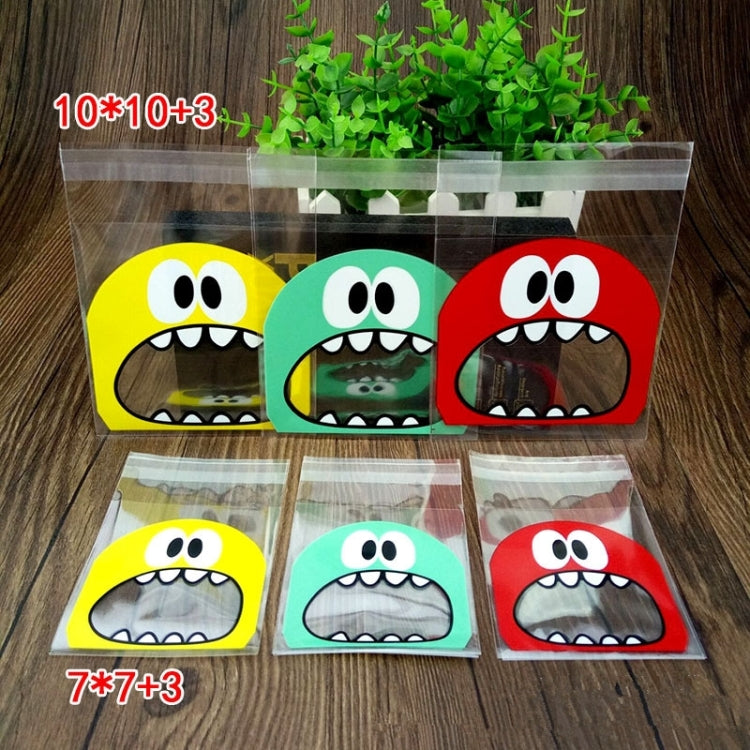 100 PCS Cute Big Teech Mouth Monster Plastic Bag Wedding Birthday Cookie Candy Gift OPP Packaging Bags, Gift Bag Size:10x10cm(Green) - free shipping - PMC TechLife - Order now!