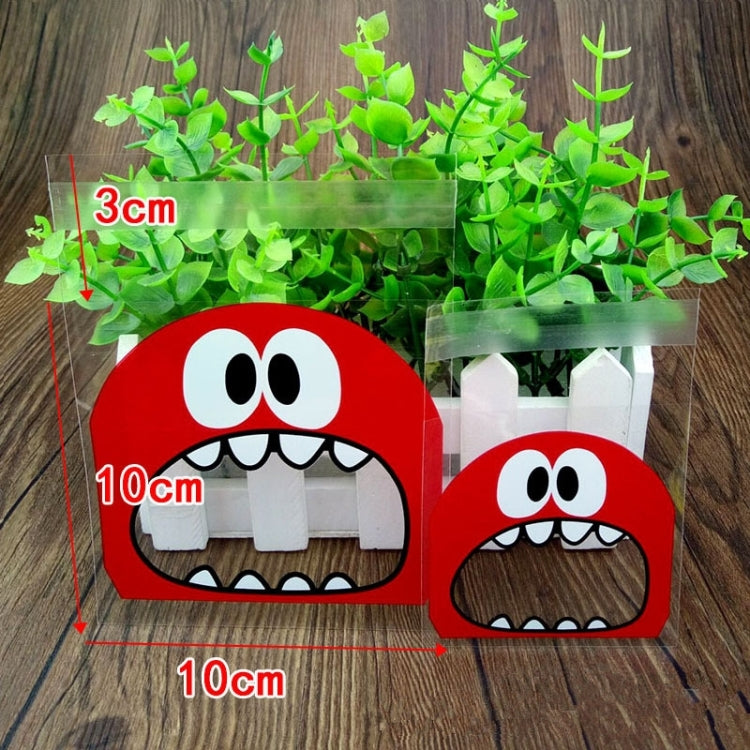 100 PCS Cute Big Teech Mouth Monster Plastic Bag Wedding Birthday Cookie Candy Gift OPP Packaging Bags, Gift Bag Size:10x10cm(Yellow) - free shipping - PMC TechLife - Order now!