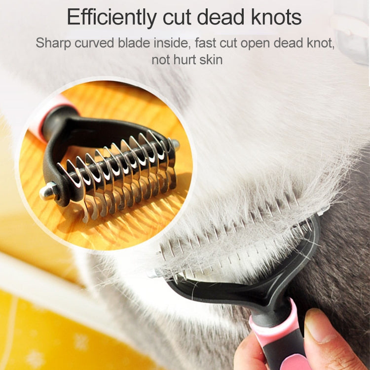Fur Hair Grooming Hair Shedding Tool Brush for Dog Pet Cat(Blue) - Brushes by PMC TechLife | Online Shopping South Africa | PMC TechLife