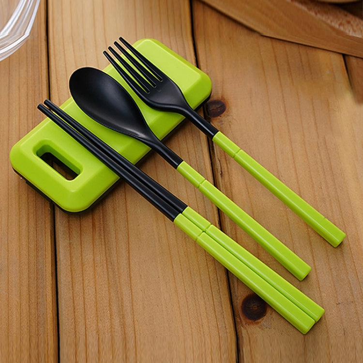 3 in 1 ABS Folding Dinnerware Cutlery Fork Chopsticks Set with Storage Box Outdoor Camping Hiking Traveling Tableware Set(Orange) - free shipping - PMC TechLife - Order now!