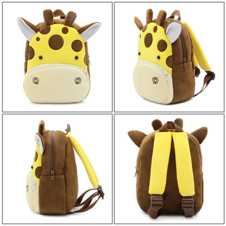 Kids 3D Animal Velvet Backpacks Children Cartoon Kindergarten Toys Gifts School Bags(Giraffe) - Kids Bags by PMC Jewellery | Online Shopping South Africa | PMC Jewellery