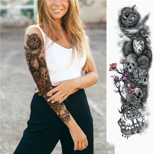 2 PCS Large Arm Sleeve Waterproof Temporary Tattoo Sticker(TQB-007) - Sticker by PMC Jewellery | Online Shopping South Africa | PMC Jewellery