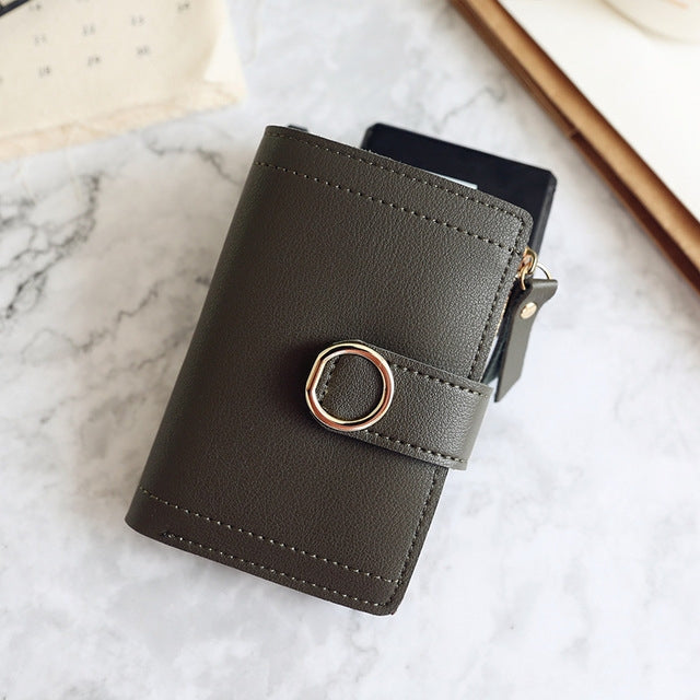 Women Wallets Small Fashion Leather Purse Ladies Card Bag For Female Purse Money Clip Wallet(Dark Green) - Wallets by PMC TechLife | Online Shopping South Africa | PMC TechLife
