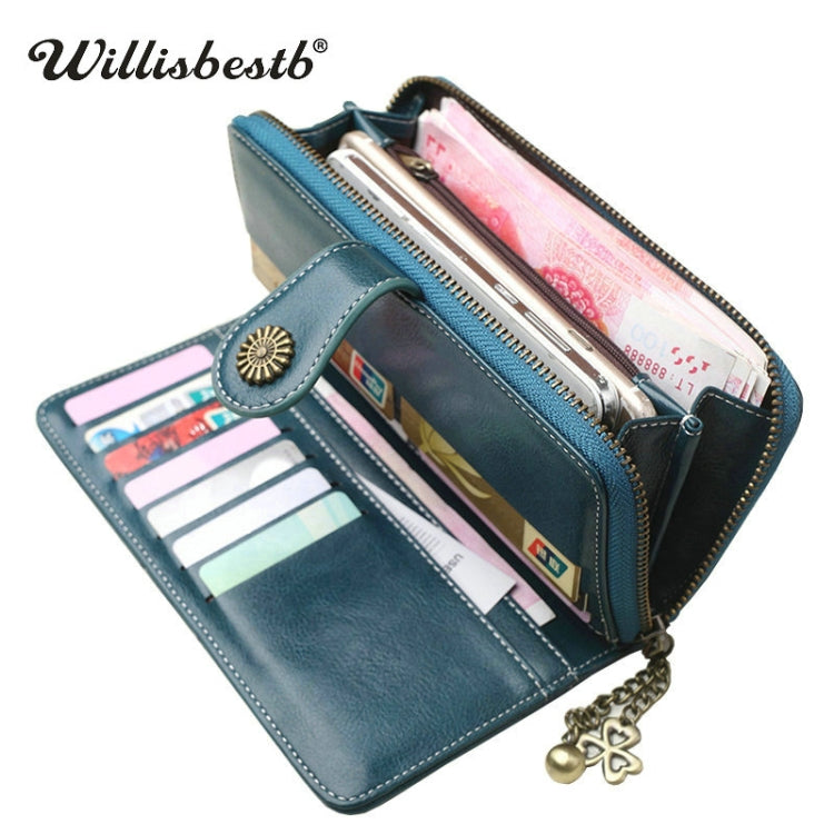 Vintage Button Phone Purses Women Wallets Female Purse Leather Brand Retro Ladies Long Zipper Woman Wallet Card Clutch(Long yellow) - Wallets by PMC TechLife | Online Shopping South Africa | PMC TechLife