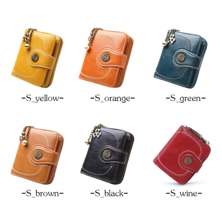 Vintage Button Phone Purses Women Wallets Female Purse Leather Brand Retro Ladies Long Zipper Woman Wallet Card Clutch(Long yellow) - Wallets by PMC TechLife | Online Shopping South Africa | PMC TechLife
