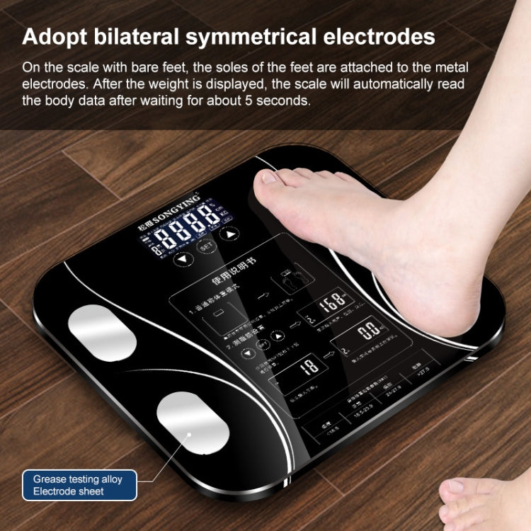 LCD Display Body Electronic Smart Weighing Scales Bathroom Scale Digital Human Weight Scales(Black) - free shipping - PMC TechLife - Order now!
