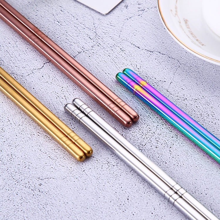 1 Pair Stainless Steel Tableware Colorful Reusable Metal Chopsticks Dishware, Length：23cm(Multicolor) - Cutlery Sets by PMC Jewellery | Online Shopping South Africa | PMC Jewellery