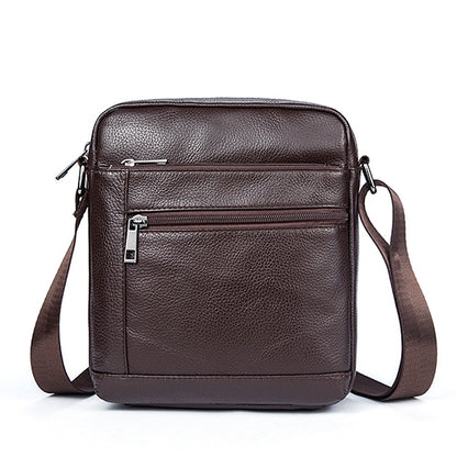 Men Cowhide Leather Crossbody Bags Vertical Shoulder Bag Business Bag(Coffee) - Crossbody Bags by PMC Jewellery | Online Shopping South Africa | PMC Jewellery