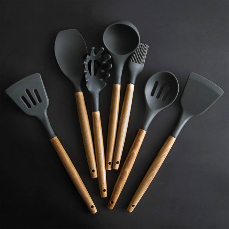 Silicone Wood Handle Spatula Heat-resistant Soup Spoon Non-stick Special Cooking Shovel Kitchen Tools Fried Shovel - Cutlery Sets by PMC TechLife | Online Shopping South Africa | PMC TechLife