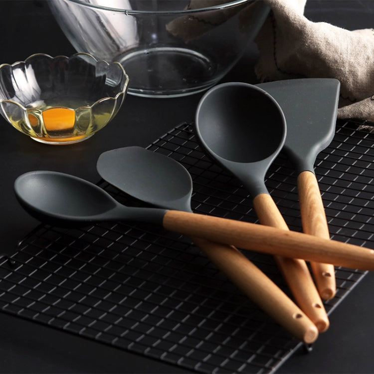 Silicone Wood Handle Spatula Heat-resistant Soup Spoon Non-stick Special Cooking Shovel Kitchen Tools Fried Shovel - Cutlery Sets by PMC TechLife | Online Shopping South Africa | PMC TechLife