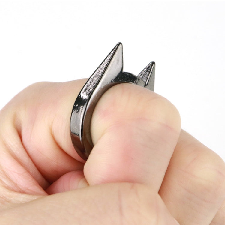 Women Men Safety Survival Ring Tool Self Defence Stainless Steel Finger Defense Ring(Black) - Self-defense Protection by PMC TechLife | Online Shopping South Africa | PMC TechLife