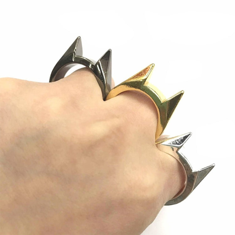 Women Men Safety Survival Ring Tool Self Defence Stainless Steel Finger Defense Ring(Black) - Self-defense Protection by PMC TechLife | Online Shopping South Africa | PMC TechLife