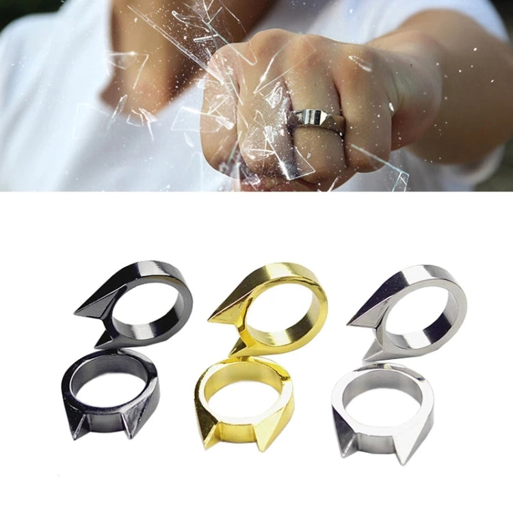 Women Men Safety Survival Ring Tool Self Defence Stainless Steel Finger Defense Ring(Black) - Self-defense Protection by PMC TechLife | Online Shopping South Africa | PMC TechLife