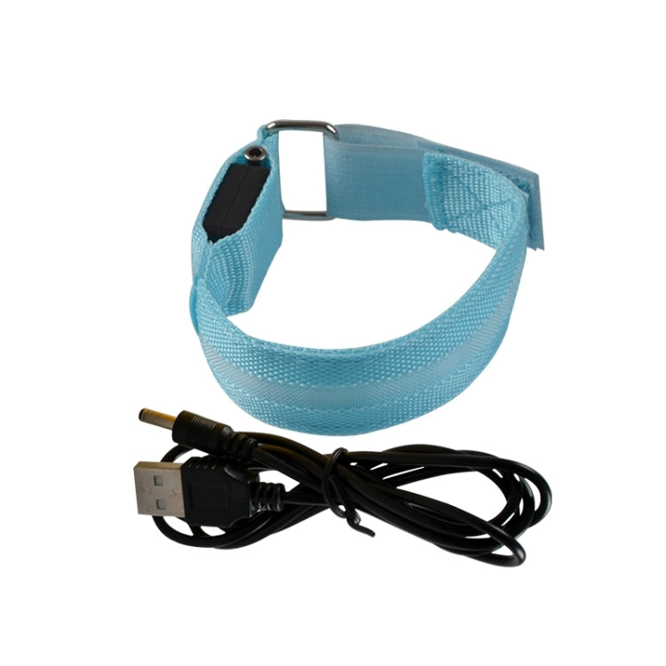 Nylon Night Sports LED Light Armband Light Bracelet, Specification:USB Charging Version(Blue) - Wristbands by PMC Jewellery | Online Shopping South Africa | PMC Jewellery