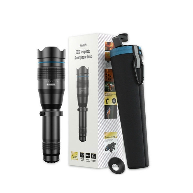 APEXEL APL-JS60XJJ09 All Metal 60X HD External Magnifying Telescope Universal Telephoto Mobile Phone Lens - Telescope & Microscope by APEXEL | Online Shopping South Africa | PMC Jewellery