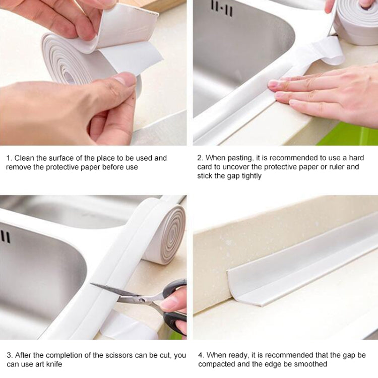 Durable PVC Material Waterproof Mold Proof Adhesive Tape  Kitchen Bathroom Wall Sealing Tape, Width:3.8cm x 3.2m(Brown) - Adhesives & Sealers by PMC TechLife | Online Shopping South Africa | PMC TechLife